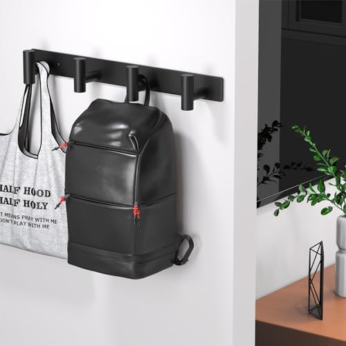 Coat Rack Wall Mounted-4 Hooks, Heavy Duty Stainless Steel Wall Hooks - Image 6