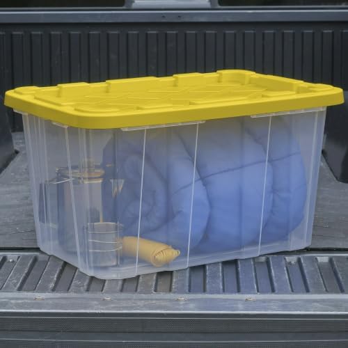 4-Pack 27 Gallon Clear Storage Bins, Heavy-Duty Snap-Fit Lids - Image 7