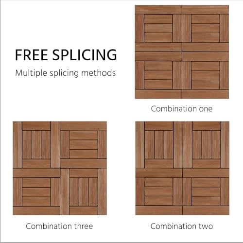 Topeakmart 27PCS Interlocking Deck Tiles 12x12 Patio Flooring - Image 5