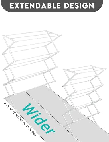 ZOES HOMEWARE 4-Tier Clothes Drying Rack, 4ft High Foldable Drying Rack Clothing - Image 6