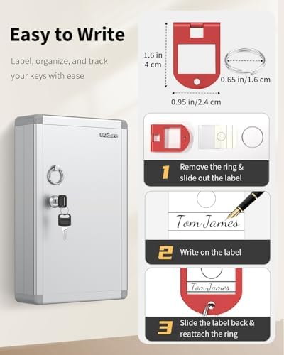 Uniclife 24-Key Security Lock Box, Wall Mount Key Cabinet - Image 5