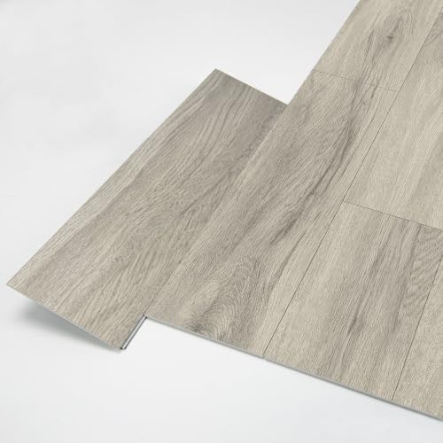 Art3d 24-Pack Click-Lock Wood SPC Floor Planks, 24 x 6 Inch, Light Grey Oak by Art3d