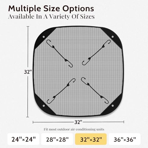 COSFLY Mesh AC Cover for Central Air Conditioner, Breathable Top, 32” x 32” - Image 2