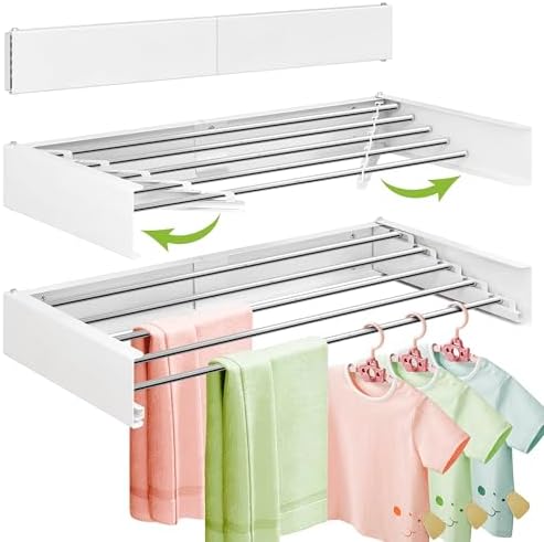 ZdwCyl Wall Mounted Drying Rack, 32 inches, Clothes Drying Rack, Laundry Drying by ZdwCyl