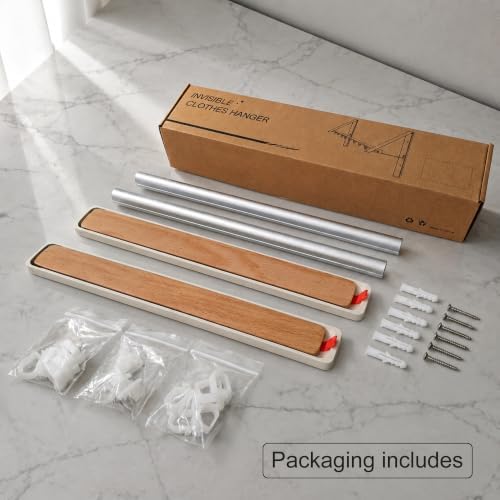 RFOUO Foldable Wall Mounted Clothes Drying Rack, 2 Picks - Image 6