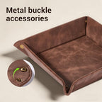 CoBak Leather Valet Tray, PU Leather Catch All Tray - Image 6