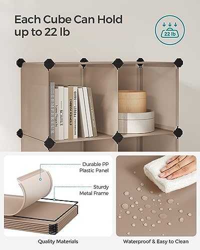 SONGMICS 16 Cube Storage Organizer，Plastic stackable cube shelf - Image 4