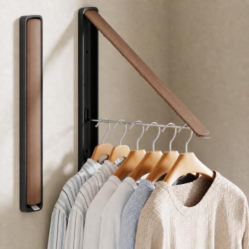 Clothes Drying Rack, Laundry Room Wall Mounted Retractable Clothes Hanger by Unknown