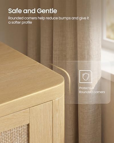 VASAGLE Boho Shoe Storage Cabinet, Rattan-Look Flip Drawers - Image 4