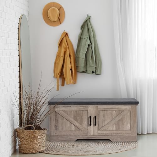 HOMSHO Farmhouse Shoe Storage Bench - Image 3