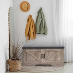 HOMSHO Farmhouse Shoe Storage Bench - Image 3