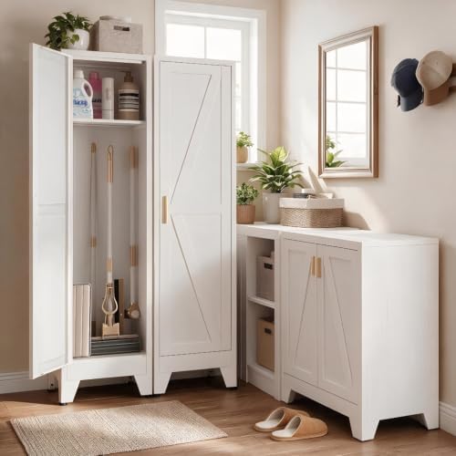 Bevivog 67" Slim Storage Cabinet, Narrow Metal Cabinet Closet - Image 7