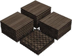 Yaheetech 27PCS Deck Tiles Acacia Wood Interlocking Outdoor Flooring by Yaheetech