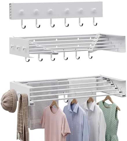 Foldable Wall Mounted Drying Rack, 31.5" Clothes Drying Rack by CEHIFIA