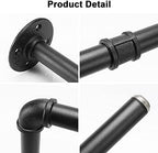 Industrial Iron Pipe Clothes Hanging Bar DIY Wall-Mounted Garment Rack Heavy - Image 4