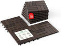 IDZO Interlocking Acacia Deck Tiles 9.6 SQFT, Dark Brown by Idzo
