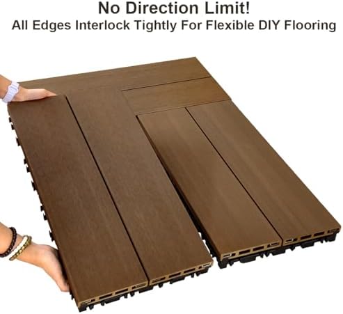 JJWOOD 2-Inch Thick Interlocking Deck Tiles, Elevated Outdoor Floor Tiles - Image 7