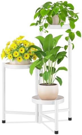 iDavosic.ly Plant Stand Indoor Outdoor, 3 Tier Metal Corner Shelf by iDavosicly