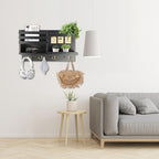 Key Holder Wall Mount, Solid Wood Key and Mail Organizer - Image 5