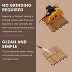 Solid Acacia Wood Interlocking Deck Tiles Snap Together Floor - Image 3