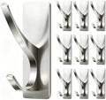 pickpiff 10 Pcs Brush Nickel Self-Adhesive Hook, 13LB Hanger by pickpiff