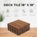 Solid Acacia Deck Tiles, 2.25X Cover, Fast Install, Patio Floor - Image 5