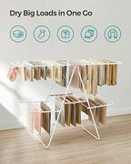 SONGMICS Clothes Drying Rack, Foldable 2-Level Stee Laundry Drying Rack - Image 3