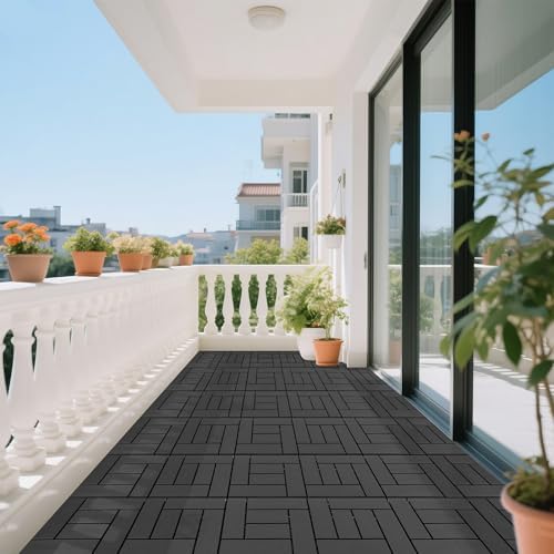 Plastic Interlocking Deck Tiles, 44 Pack, Z Style, Non-slip Patio Floor Decking - Image 6