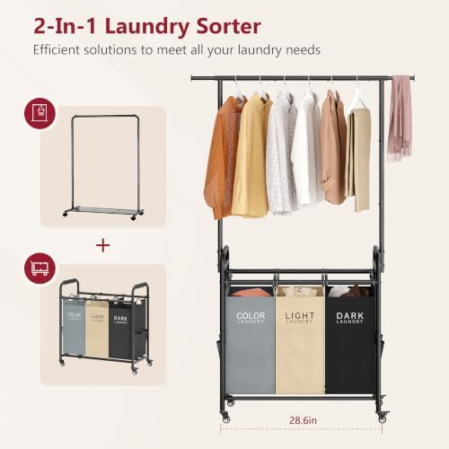 Tajsoon Laundry Sorter Cart - Image 3
