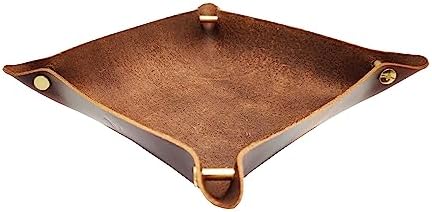 Leather Valet Tray Entryway Catchcall Tray Nightstand Organizer Storage - Image 6