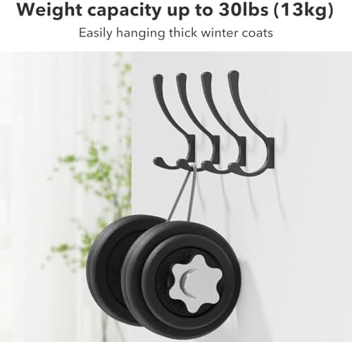 Coat Hooks Wall Mounted, Heavy Duty Hooks Hanging Towel - Image 2