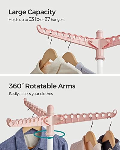 SONGMICS Clothes Drying Rack, 61.6-Inch Drying Rack, 3 Rotatable Arms - Image 4