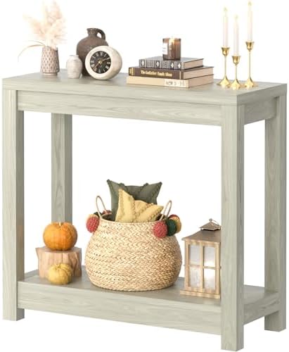 Besiost Small Farmhouse Wood Entryway Table Narrow Console Table by Besiost