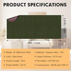 Grefinity Marine Carpet, 6 FT x 18 FT Olive Green Indoor Outdoor Carpet - Image 2