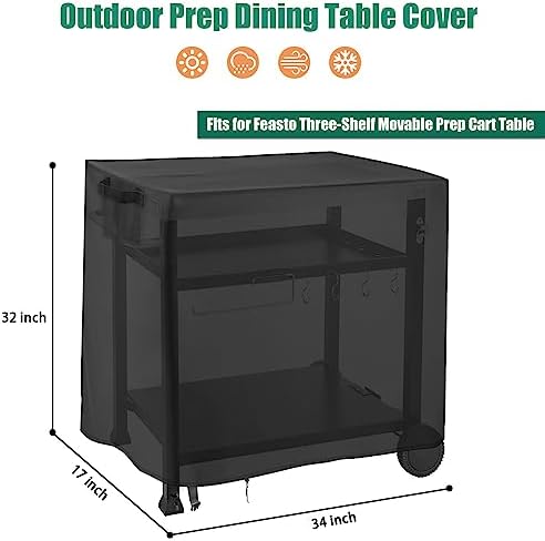 Dining Cart Cover for Feasto 34 In Three-Shelf Movable Table - Image 2