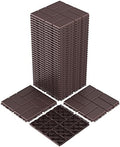 Goovilla Plastic Interlocking Deck Tiles, 36 Pack 12"x12", Dark Brown by Goovilla