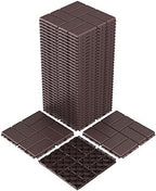 Goovilla Plastic Interlocking Deck Tiles, 36 Pack 12"x12", Dark Brown by Goovilla
