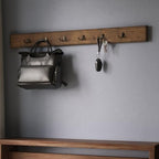 Pomona Solid Wood Entryway Wall Mount Coat Hook, Rustic Brown, 48 Inch - Image 2