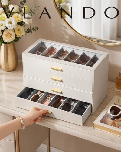 VLANDO 24-Slot Sunglasses Organizer Case - Image 2