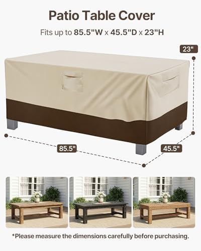 Vailge Outdoor Table Cover Rectangular, Patio Furniture Covers Waterproof - Image 2