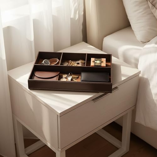 Leather Valet Organizer Nightstand & Dresser Storage Tray - Image 3