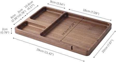 Walnut Wooden Valet Tray – Bedside Table Organizer - Image 2