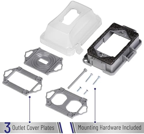 Bates Choice Weatherproof Electrical Outlet Cover, 2 Pack, Outdoor Outlet Cover - Image 5