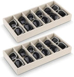 2 Pack Sunglass Drawer Organizer, 6 Grid Velvet Glasses Tray, Eyeglasses - Image 7