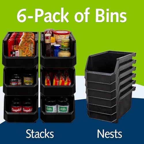 Akro-Mils ReadySpace Large Stackable Plastic Storage Bins - Image 4