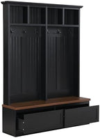 LUMISOL 4-in-1 Hall Tree with Bench and Shoe Storage - Image 7