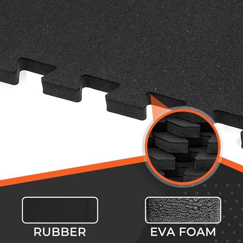 SUPERJARE 0.4'' Thick 36 Pcs 144 Sq Ft Rubber Top Exercise Equipment Mats - Image 2