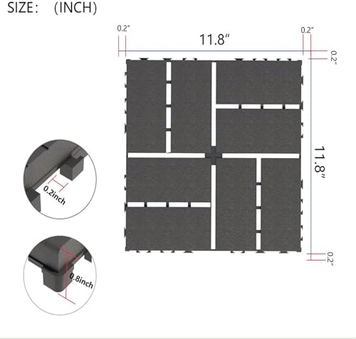 44 Pack Plastic Interlocking Deck Tiles，Patio Sheets - Image 2