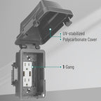 Bates- Weatherproof Electrical Outlet Cover, Outdoor Plug Cover - Image 3
