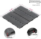 Interlocking Deck Tiles 12"x12" Waterproof Outdoor Patio Flooring Wood Plastic - Image 2